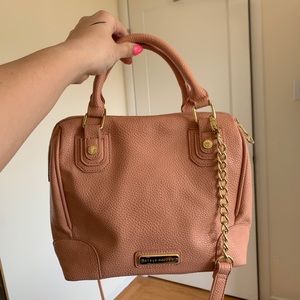 pink Steve Madden crossbody purse gold hardware